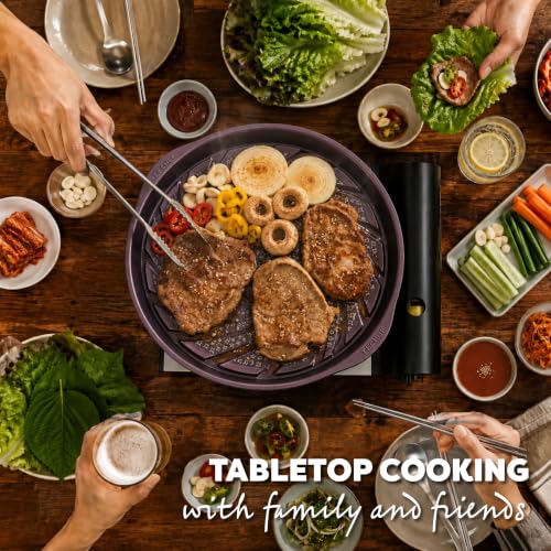 TECHEF Korean BBQ Non-Stick Grill Pan with Portable Gas Stove - Grill Pan w Stove