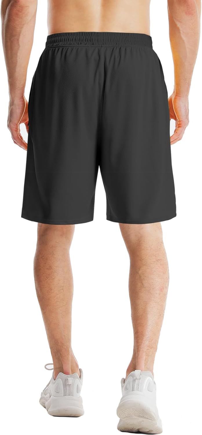 Aolesy Men's Basketball Shorts - Lightweight Quick-Dry Athletic Gym Shorts with Zipper Pockets | 7"/9" Sizes
