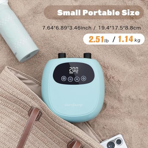 Electric Paddle Board Pump Rechargeable Battery Auto-Off Green