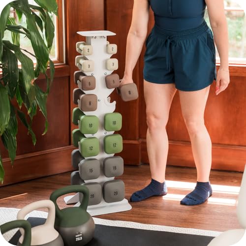 WeGym Dumbbell Rack S Sandstone - Space-Saving Cast Iron Weight Storage Stand