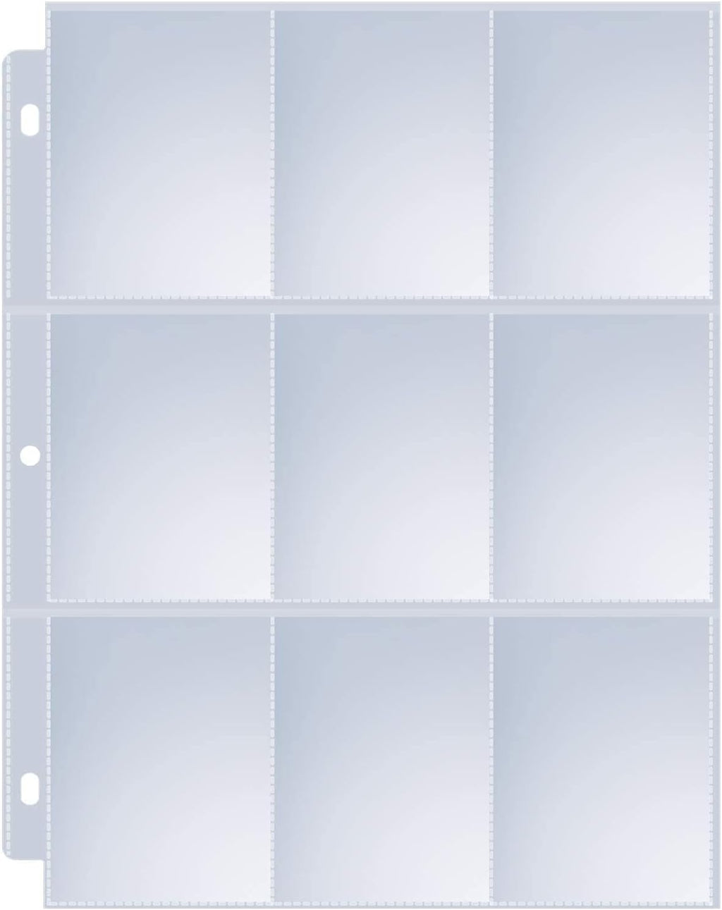 Sooez 9 Pocket Page Protectors - Double-Sided Trading Card Sleeves for 3 Ring Binders | 120 Pack