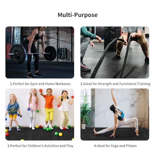 Interlocking Gym Floor Tiles 24 Sq Ft Rubber & EVA Foam Workout Mat - Home & Garage Protection