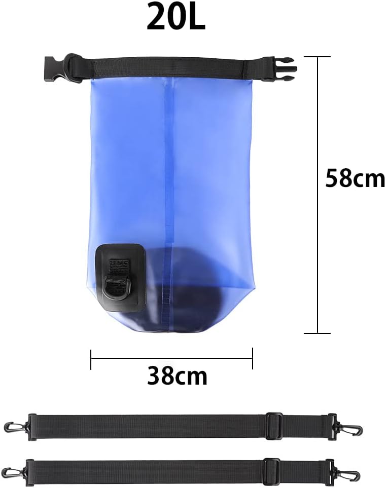 Skiennix Waterproof Dry Bag - 20L Roll Top Backpack for Kayaking & Boating | Blue