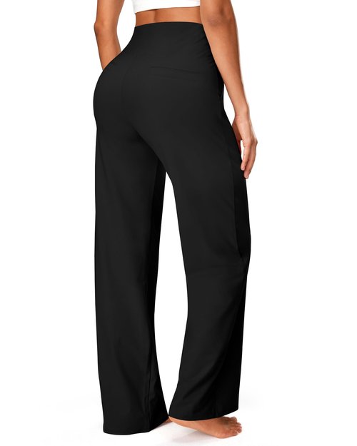 Blue Breath Yoga Pants Women Wide Leg Pants with Pockets High Waist Stretch Dress Casual Sweatpants Petite/Regular/Tall
