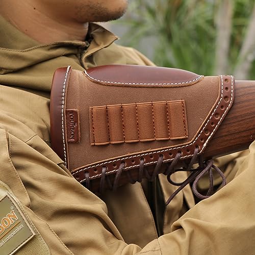 Recoil Reducing Canvas Leather Stock Extension Cover for Rifle