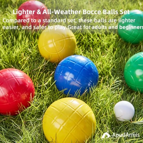 90mm Bocce Ball Set with 8 Colorful Balls & Accessories - Outdoor Lawn Game