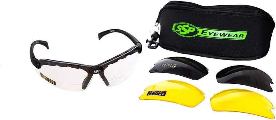 SSP Eyewear Bifocal Shooting Glasses Kit - Shatterproof Design | 2.25x Magnification, Assorted Colors