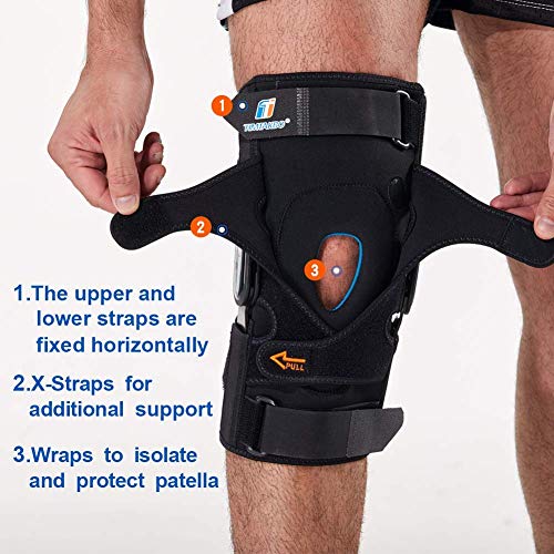 Heavy Duty Hinged Knee Brace for Men & Women - Supports Meniscus, ACL, MCL, Pain Relief, Black / M