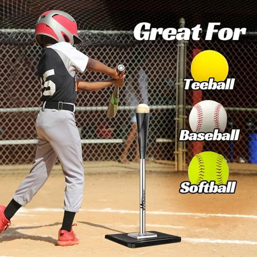 Portable Batting Tee for Baseball Softball 25-37 Inch Height Adjustable Training Equipment
