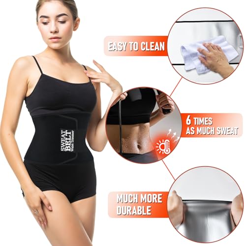 Men's Waist Trainer with Pocket - Silver Medium for Belly Fat & Sweat