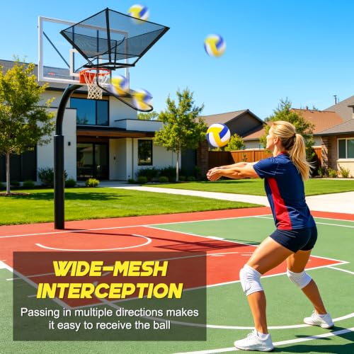 Black Volleyball Setter Trainer with Multi-Directional Catch Net - Indoor & Outdoor Practice Equipment