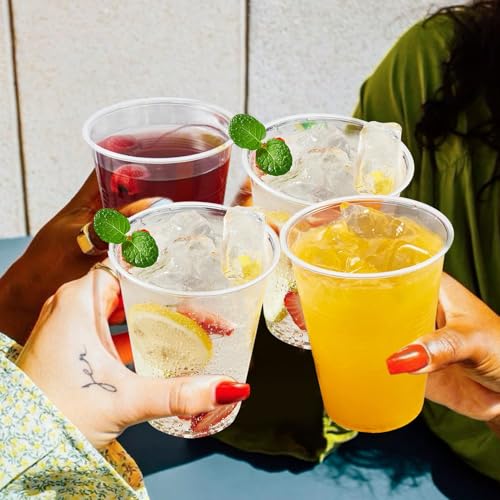 9 oz Plastic Cups - 1500 Pack Clear Disposable Drinkware for Parties & Events