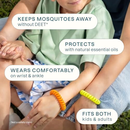 Mosquito Repellent Bracelets for Kids & Adults - Natural, 100 Pack - Classic Variation