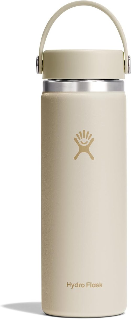 Hydro Flask Water Bottle - Insulated Stainless Steel - Leakproof Wide Mouth Flex Lid | 20 Oz Coconut Cream