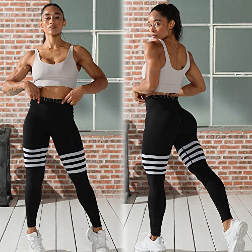 Women's High Waist Scrunch Butt Lifting Leggings Small/Black - Amplify Gym Seamless Yoga Pants