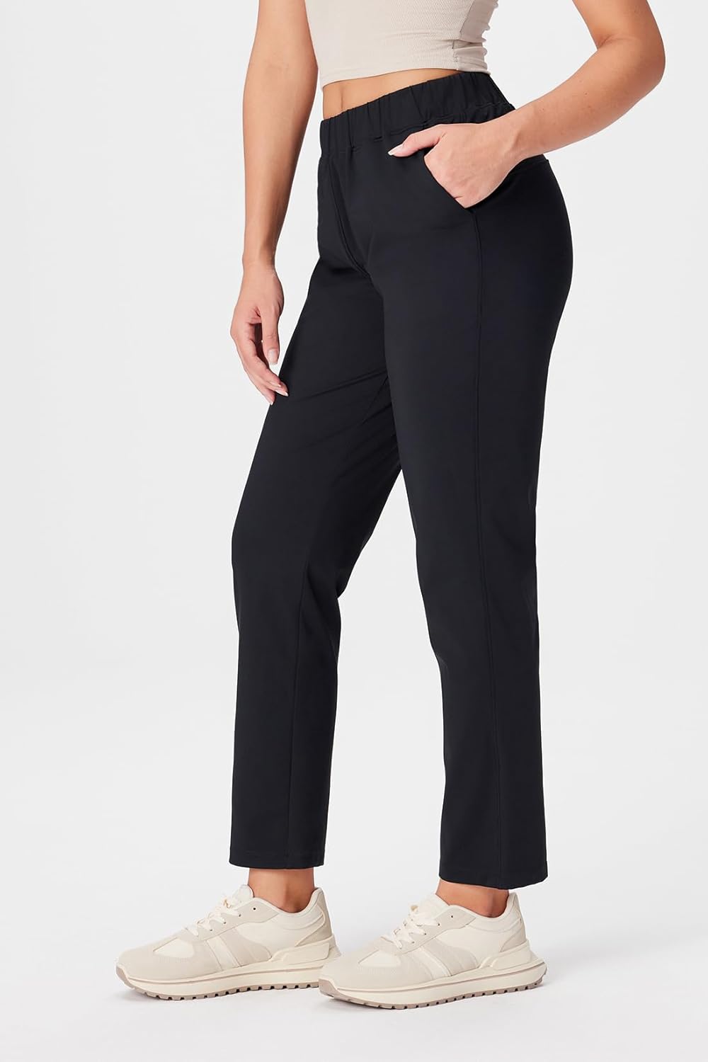 Yogipace 7/8 Stretch Ankle Pants - Women's Tapered Work & Travel Pants with Pockets | Petite/Regular/Tall