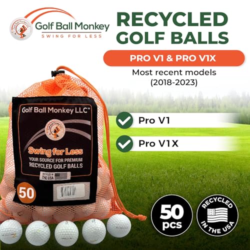 White 50-Pack Recycled Golf Balls for Titleist ProV1 & Pro V1X - Near Mint