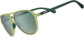 Goodr Buzzed On The Tower Polarized Aviator Sunglasses - Green Solid Frames, UV400 Protection, Large Size