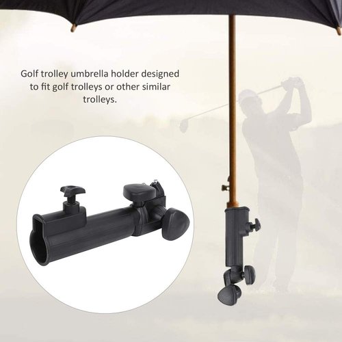 Fabater Cart Umbrella Holder, Outdoor Universal Trolley Umbrella Holder, Cart Stroller Attachment with Clamp, Umbrella Clip Mounting for Fishing Beach Chair Wheelchair
