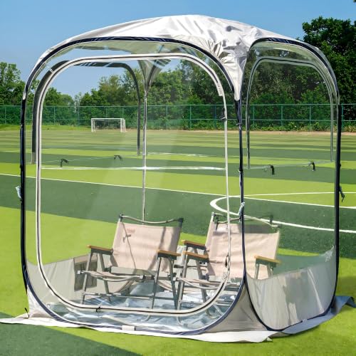 Beige 5x5 FT Pop Up Bubble Tent for Weather Protection - Sun & Rain Shelter