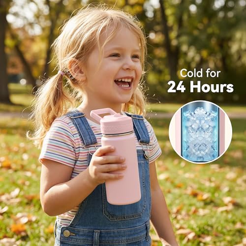 Kids Insulated Water Bottle with Straw - Sunrise / 12 Oz Stainless Steel