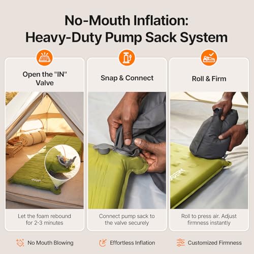 OGERY Green Foam Camping Mattress - Insulated Portable Sleeping Pad, 76.7 x 26.7 inches