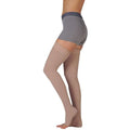Juzo Basic 4411 Thigh-High, 20-30 mmHg, Open Toe Compression Stocking with Silicone Top Band - Men & Women, Regular, 3 (III), Black