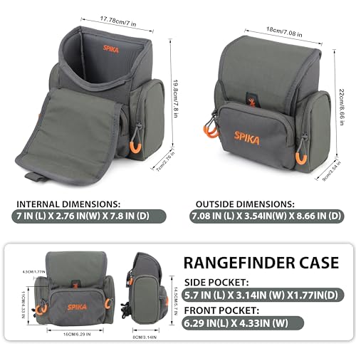 SPIKA Army Green Binocular Harness Chest Pack Waterproof with Rangefinder & Rain Cover