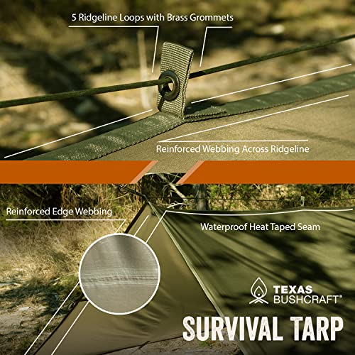 Waterproof Camping Tarp 10x10 Emergency Shelter for Backpacking & Hiking