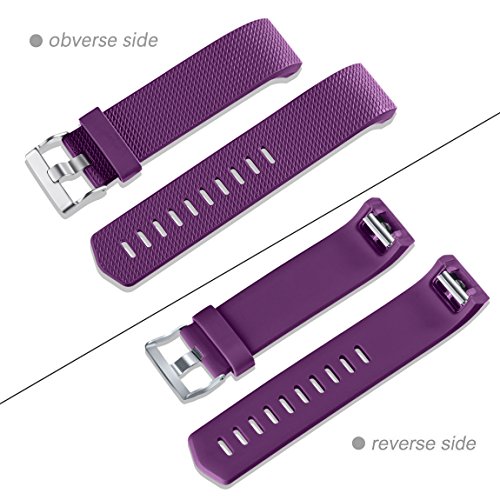 Maledan Replacement Bands for Fitbit Charge 2 Small 3-Pack Black Blue Plum