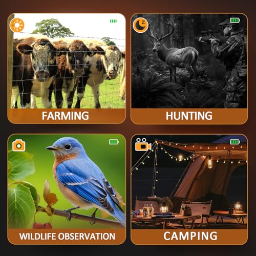 Head-Mounted Night Vision Monocular Digital Infrared for Camping Hunting - Black