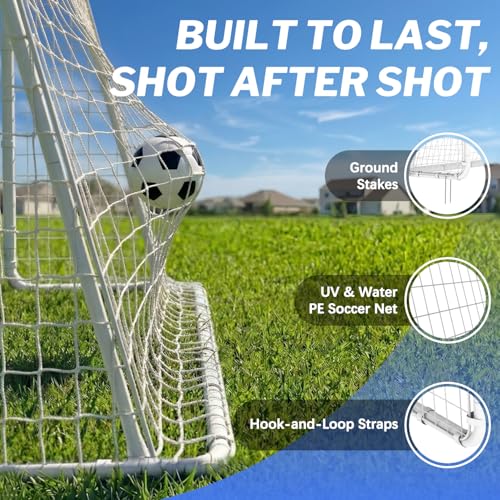 Gadewey 8x6 FT Backyard Soccer Goal - Rust-Proof Reinforced Metal Frame