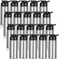 Potchen 20 Pack Silver Aluminum Water Bottles with Snap Lids - 20 oz