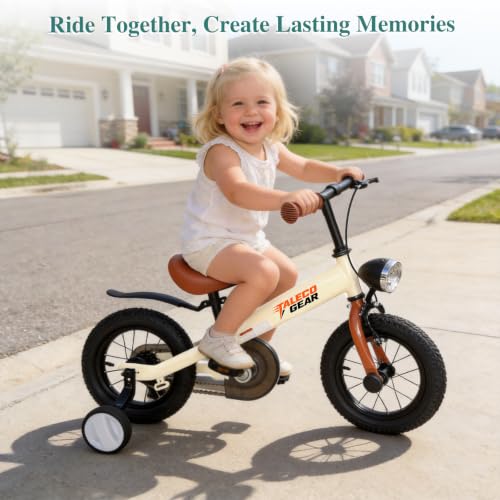 14-Inch 2-in-1 Kids Balance Bike with Training Wheels, Adjustable, Safety Light