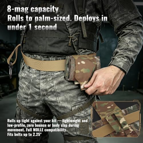 Heavy-Duty Mesh Molle Dump Pouch BK - Rapid Deploy Tactical Belt Mag Carrier