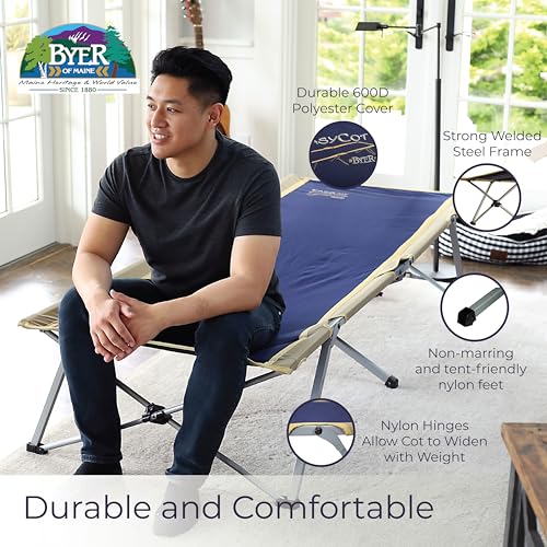 BYER OF MAINE Easy Cot 330 lb Extra Large Folding Camping Bed – Variation 1