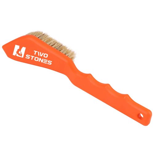Boar Hair Rock Climbing Brush with Ergonomic Handle, Bouldering Boulder Brush as Durable Cleaning Tool for Climbing Chalk and Climbing Holds on Climbing Wall Indoor or Outdoor (Black&Orange)