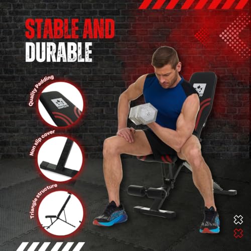 Adjustable Weight Bench - Heavy-Duty Foldable Gym Workout Equipment