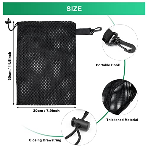 20 Pcs Mesh Drawstring Bags with Clips Portable Nylon Storage for Sports & Outdoor