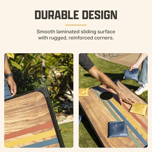 EastPoint Sunset Cornhole Board Set - 2'x3' Yard Game with 8 Bean Bags
