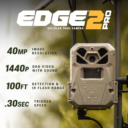 Moultrie Edge 2 Pro Cellular Trail Camera 40MP 4G LTE No-Glow Flash 1 Pack