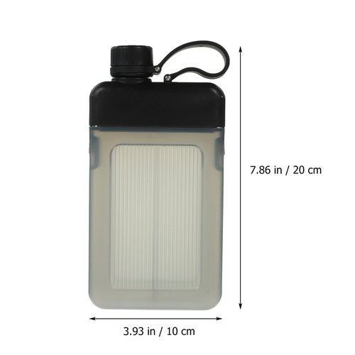 Kichvoe Portable Square Water Bottle 15Oz Lightweight Reusable Sports Flask with Leakproof Lid for Outdoor Gym Travel