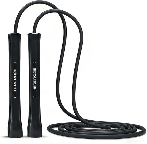 HEREROPE Adjustable Jump Rope - Durable 5mm PVC Skipping Rope with Unbreakable Handles | Includes Spare Rope for Indoor & Outdoor Fitness