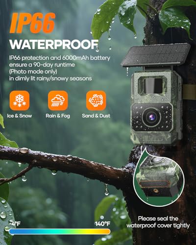 Assark Solar Trail Camera 48MP 30FPS with Night Vision Waterproof Camouflage