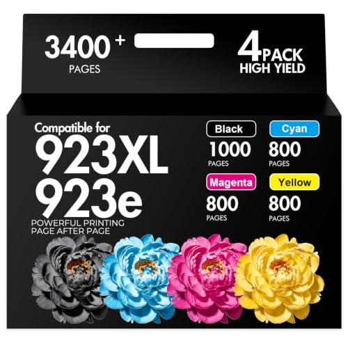HP 923XL Ink Cartridges Combo Pack Black Cyan Magenta Yellow for OfficeJet Printers