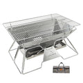 Large Portable Fire Pit Grill 20 Inch Stainless Steel Camp Cooking BBQ MT-3 - Variation of THIS listing: Charcoal Grill
