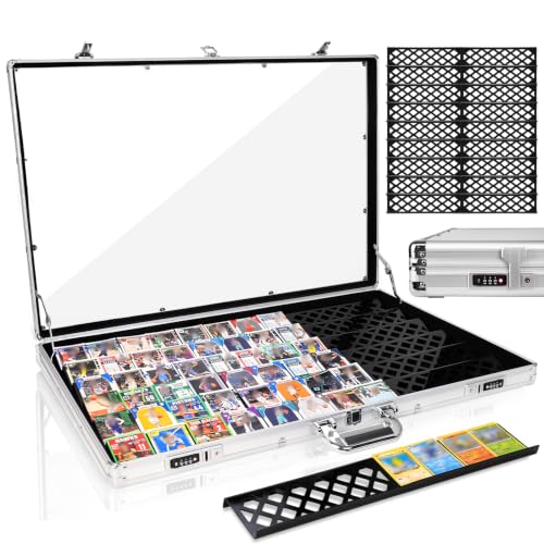 Silver 34x22 Inch Aluminum Trade Show Display Case with Card Risers & Lock