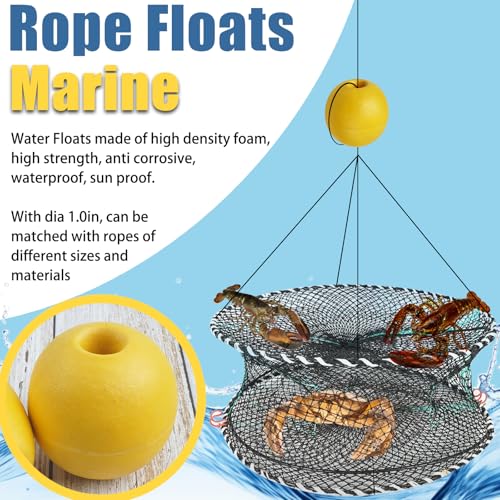 Round Deep Water Fishing Floats 4-inch Diameter 2pcs High Visibility Buoy Marker