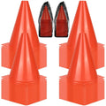 Red 7-Inch Soccer Cones Set of 100 with Carry Bag - Traffic & Training Equipment