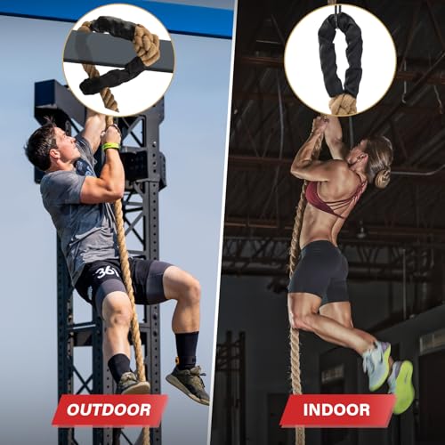 Heavy Duty Jute Climbing Rope - 35FT Gym Workout Rope for Strength Training